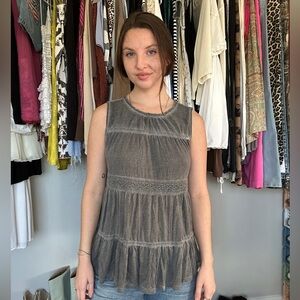 Gray Sleeveless Top